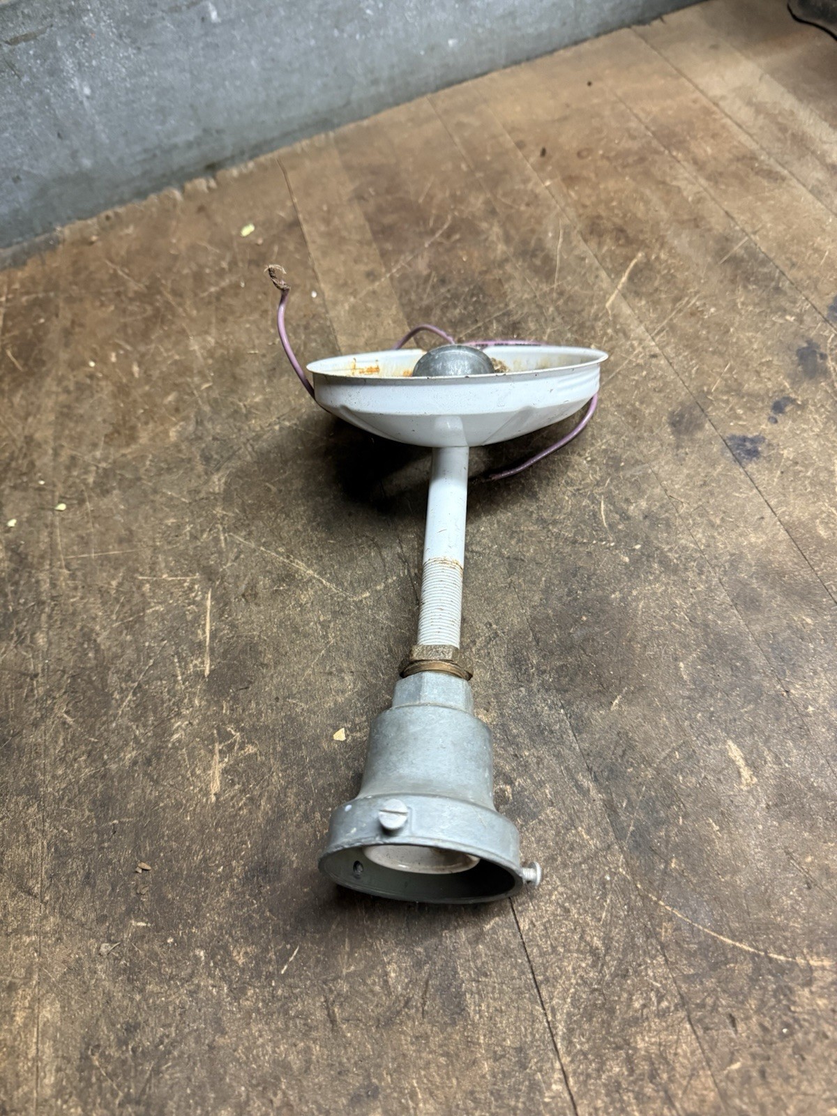 Vintage Old Gas Pump Leviton Electric Shade Light Lamp Socket Fixture Parts USA