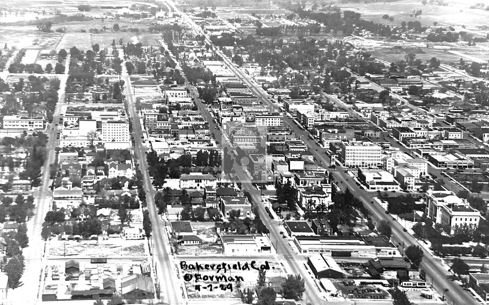 Birds Eyes View Bakersfield California CA – Reprint