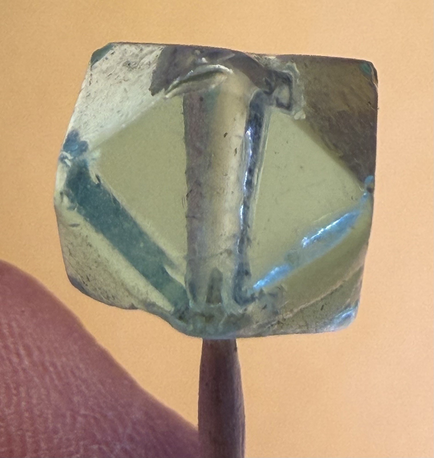 Bohemian Glass Cornerless Cube and Faceted European Beads from the African Trade