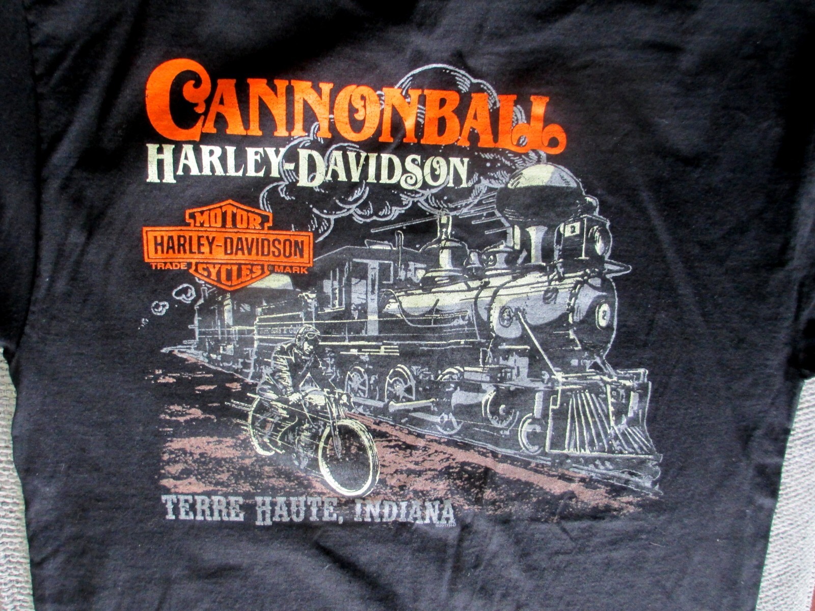 Harley Davidson Cannonball Harley- Terre Haute, Indiana Men’s Large T Shirt
