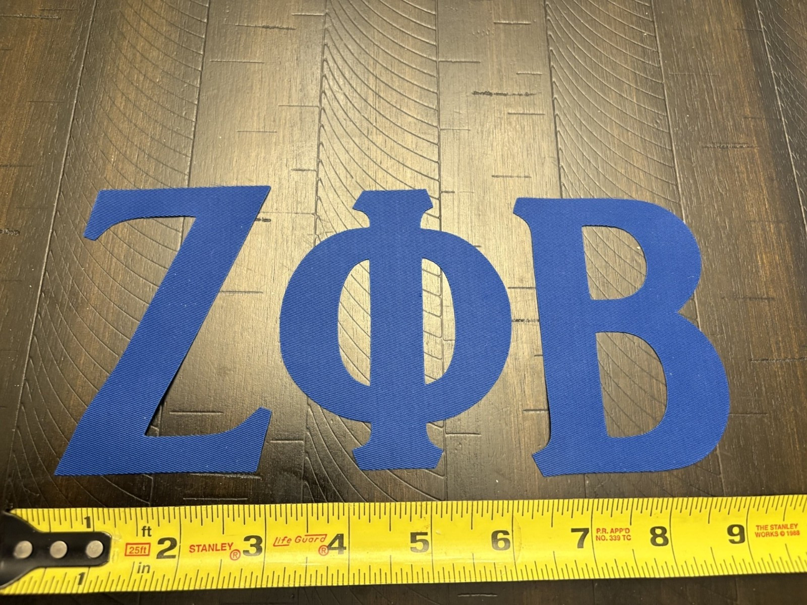 Zeta Phi Beta 4″ Greek Twill Sew On Letters Royal Adhesive Backing