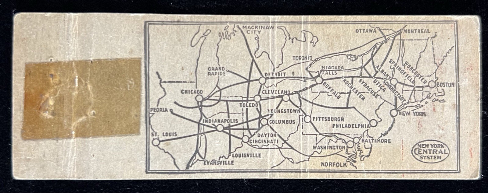 NEW York Central Pacemaker Freight Vintage Front-Striker Matchbook Cover B-5617