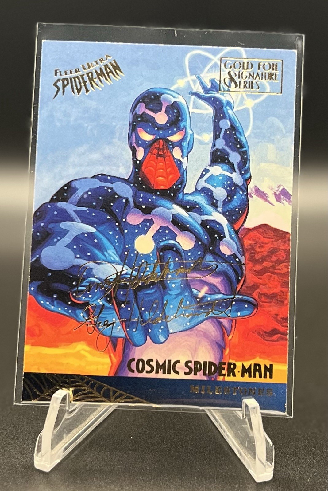 1995 Fleer Ultra Spider-Man #90 Cosmic Spider-Man Gold Foil Signature Series