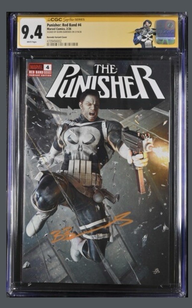 Punisher: Red Band #4 1:25 Signature CGC 9.4 SIGNED BY BJORN BARENDS