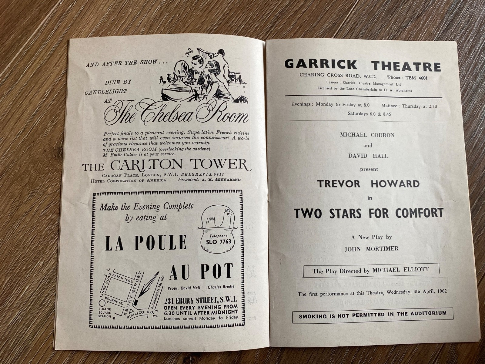 TREVOR HOWARD 2 THEATRE PROGRAMMES