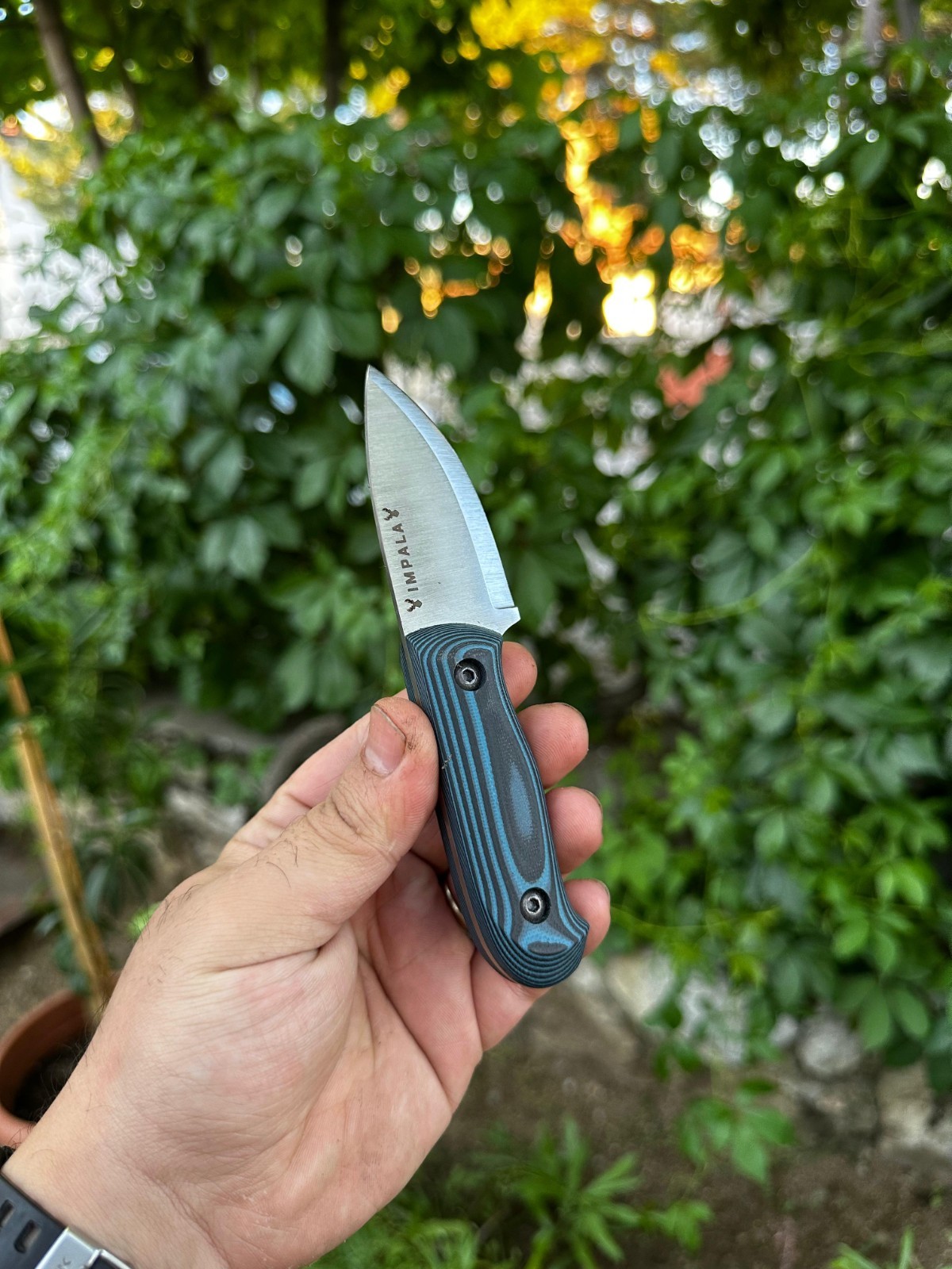 Handmade Small Neck Knife, EDC Fixed Blade Knife with G10 Handle,Scandi Grinding