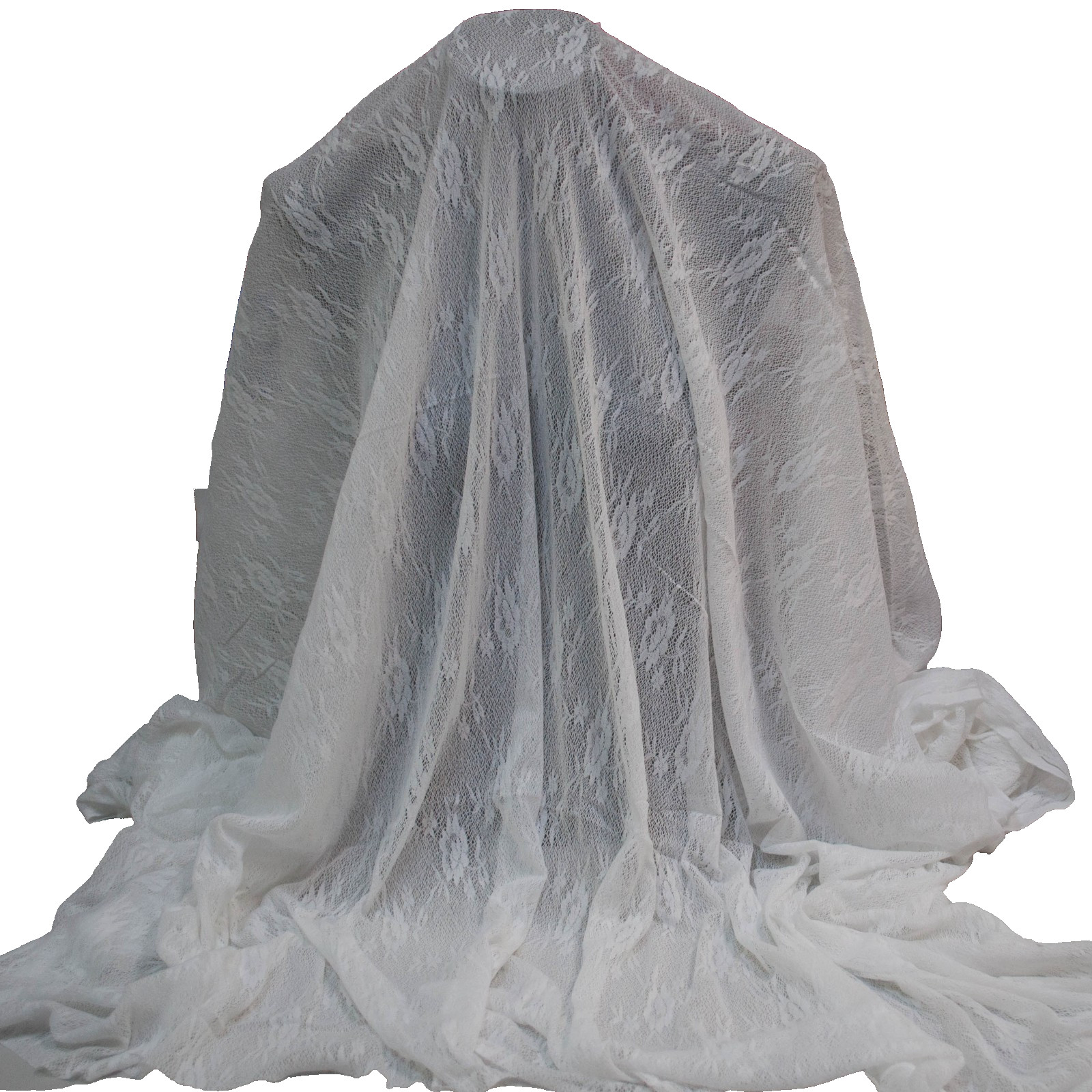 Designers french stretch white lace fabric Floral 170 x 200cm