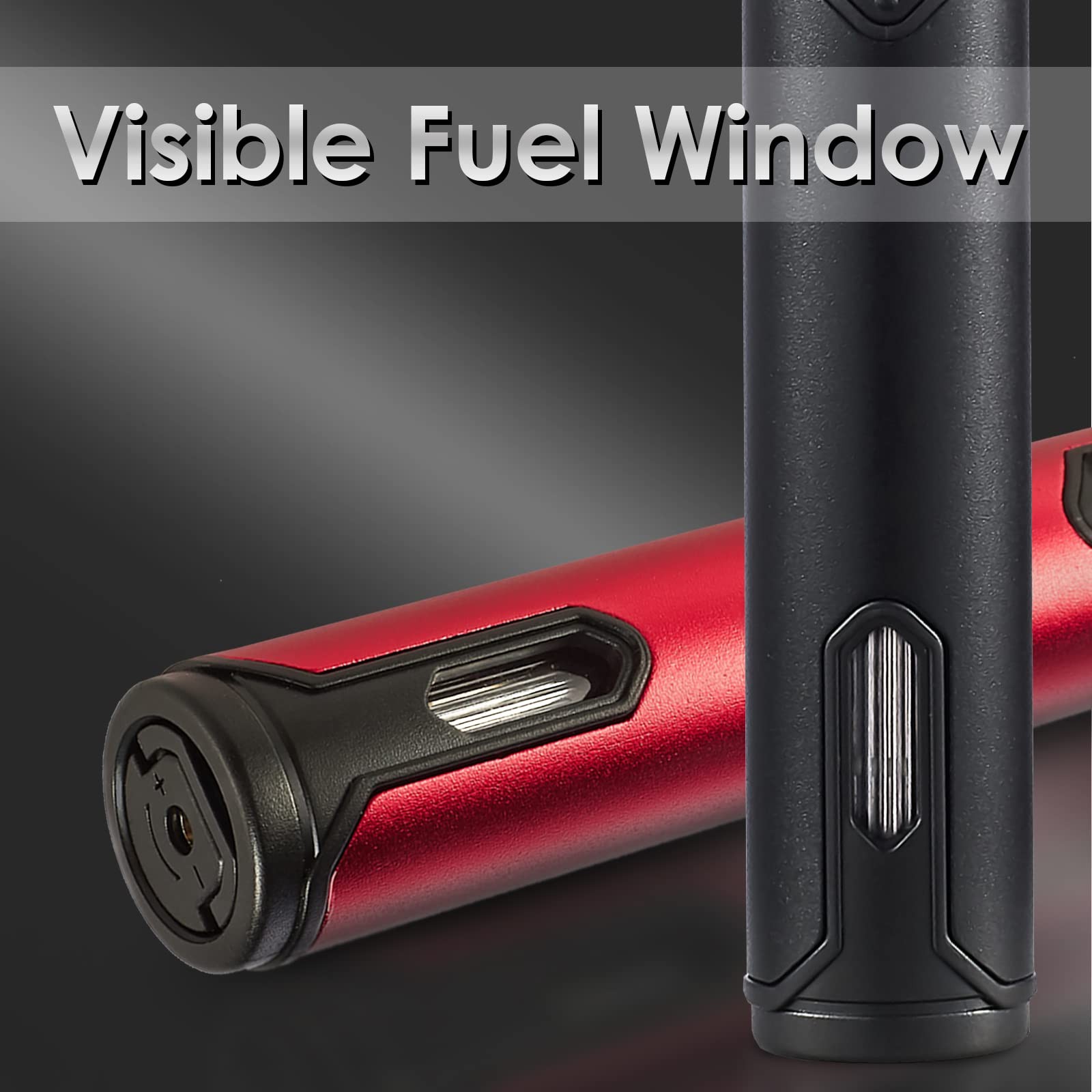Urgrette 2 Pack Butane Torch Lighter, 6-inch 2 Count (Pack of 1), Black+red