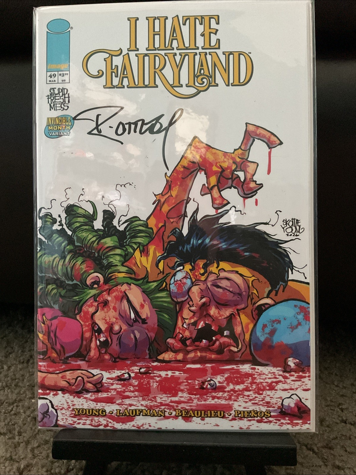 I HATE FAIRYLAND #49 INVINCIBLE MONTH VARIANT SIGNED BY SKOTTIE YOUNG W/COA NM+
