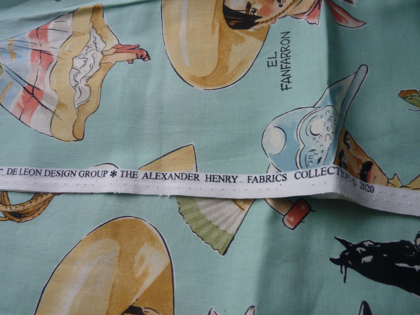Vintage 2020 fabric Hacienda de Leon design group Alexander Henry 44″ x 18″ OOP