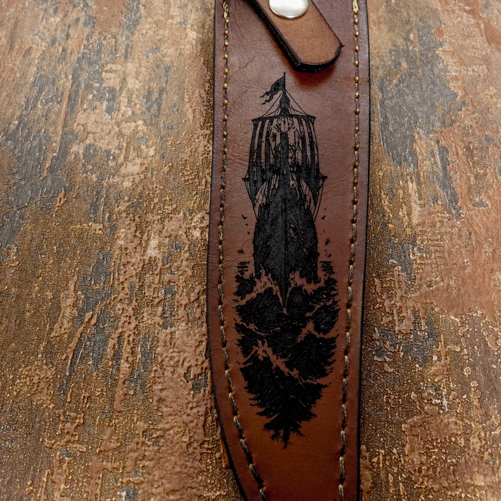 Model # 7794 Impact Cutlery Custom Hand Made Bowie Knife Engraved Pearl Resin D2