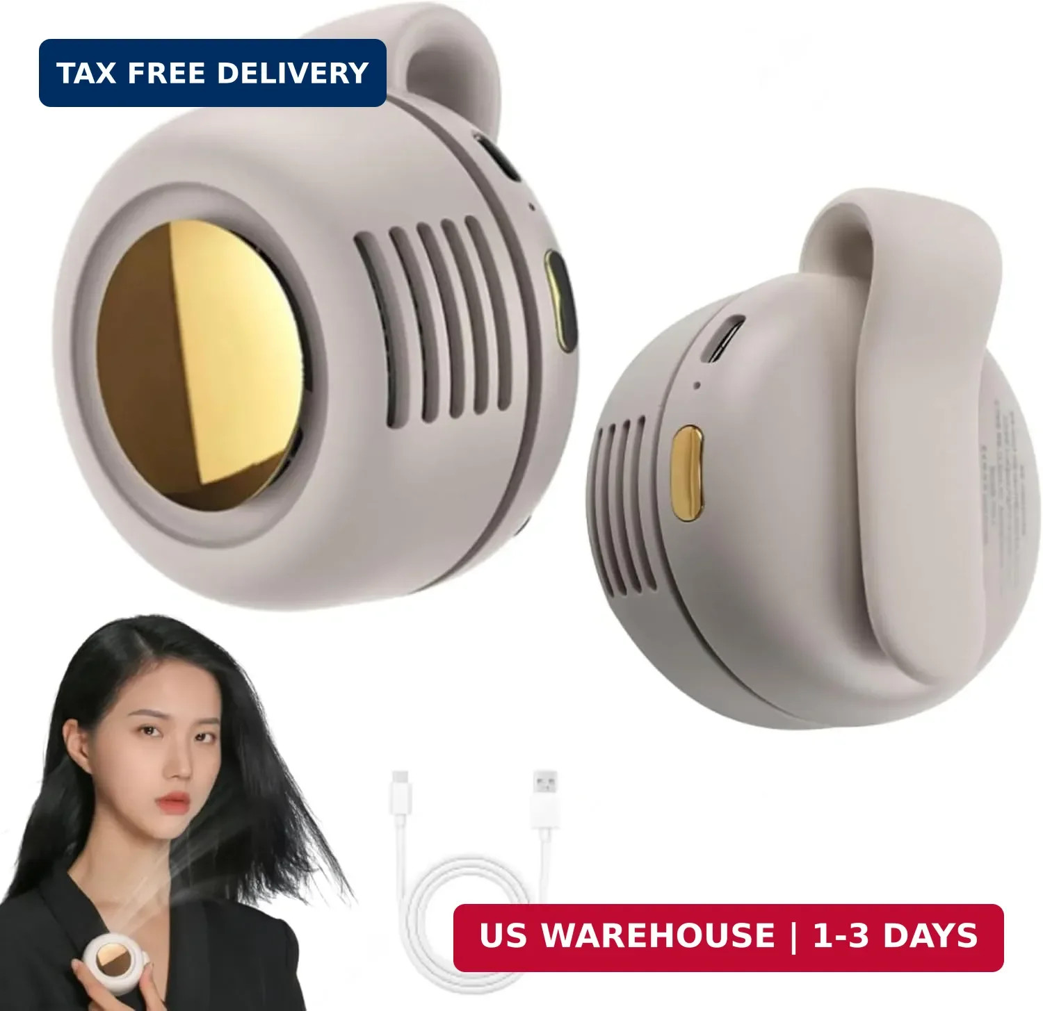 Portable Silent Mini Bladeless Fan Clip On, Mini Clip On Fan With Clips, Adjusta