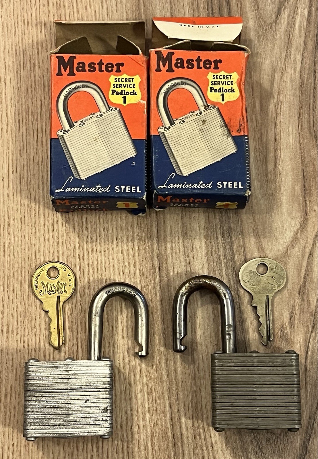 Master Lock No 3 Padlock w/ Keys Milwaukee USA Lot Of 2 Vintage