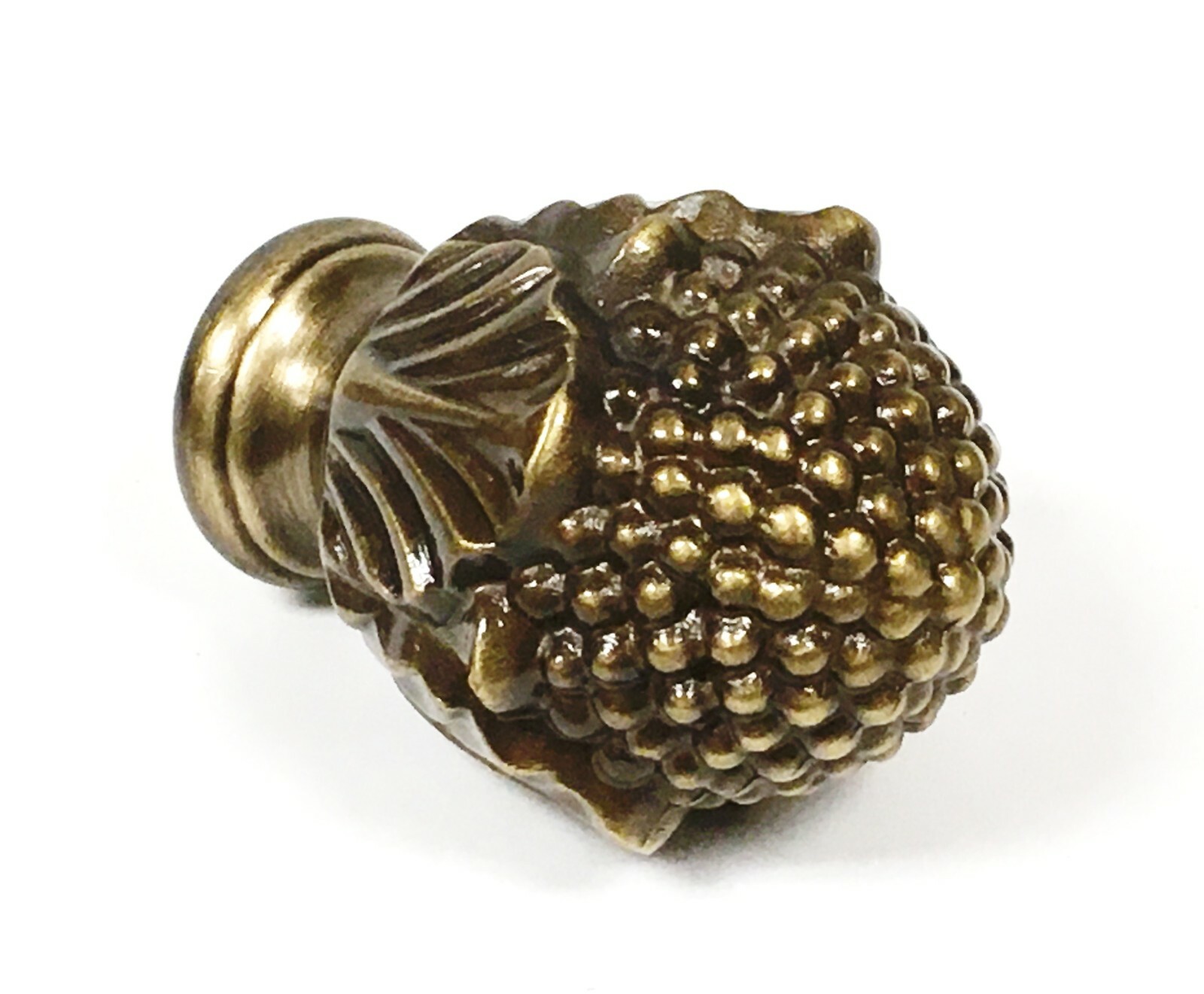 Lamp Finial-Solid Cast Brass FLOWER BUD-Highly Detailed, Dual Thread, Antq.Brass