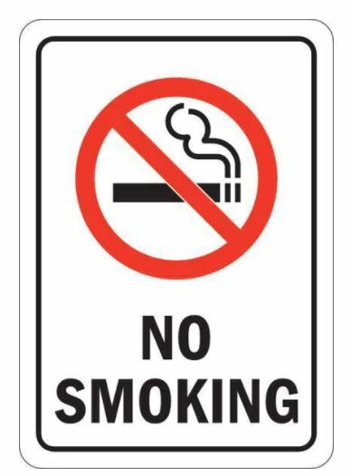 No Smoking Sign, 3 Pack Metal Reflective Signs 10 X 7 Inches Pre-Drilled Holes