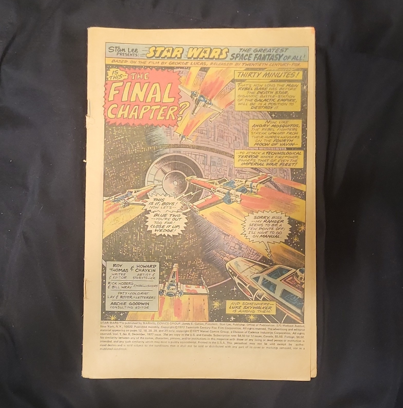 Star Wars Comic Strip Print “The Final Chapter?” 1977 Roy Thomas