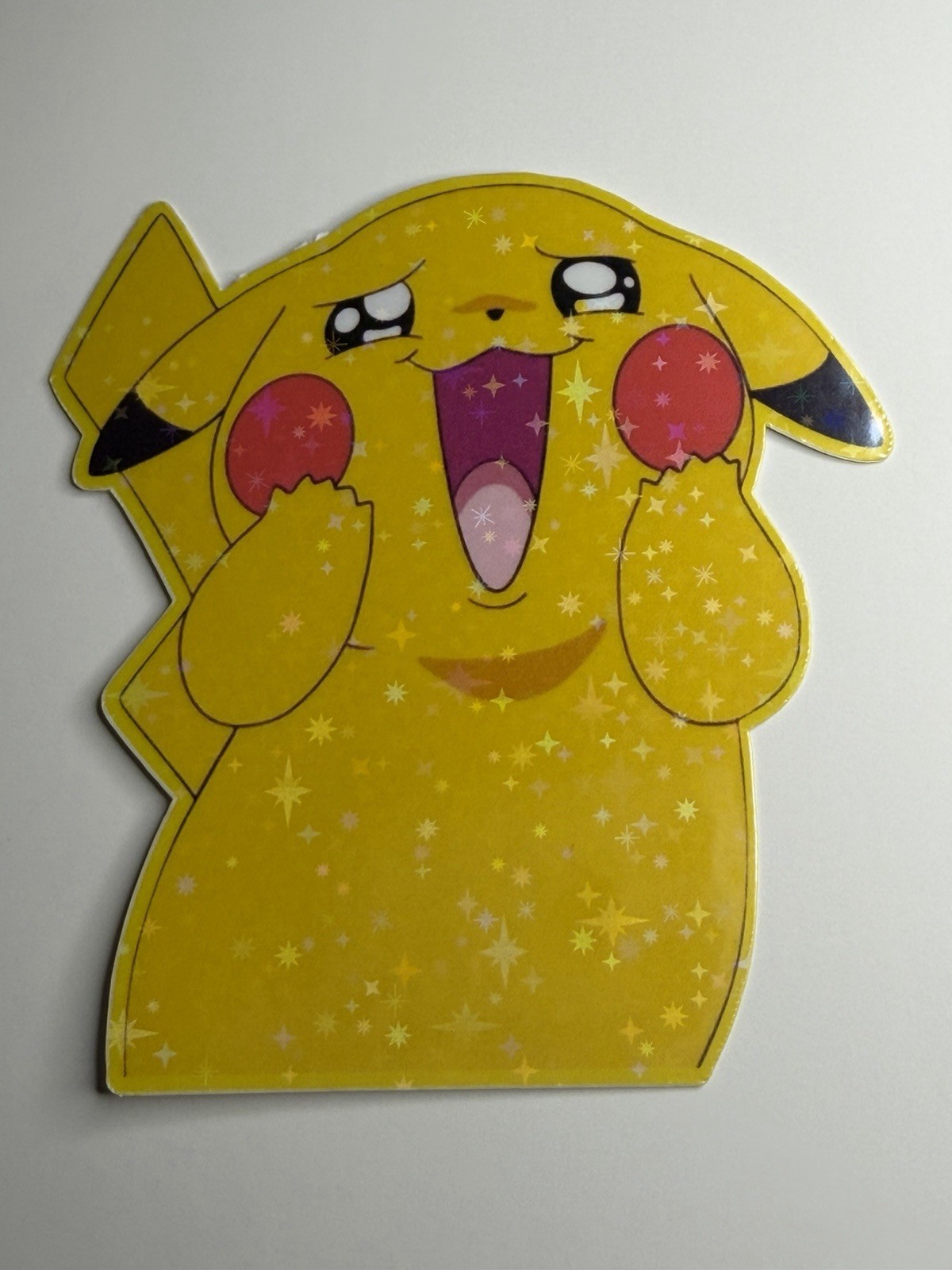 Pikachu Holo Sticker Vinyl Waterproof/ Pikachu Sticker 3.3inx3.13in Unbranded