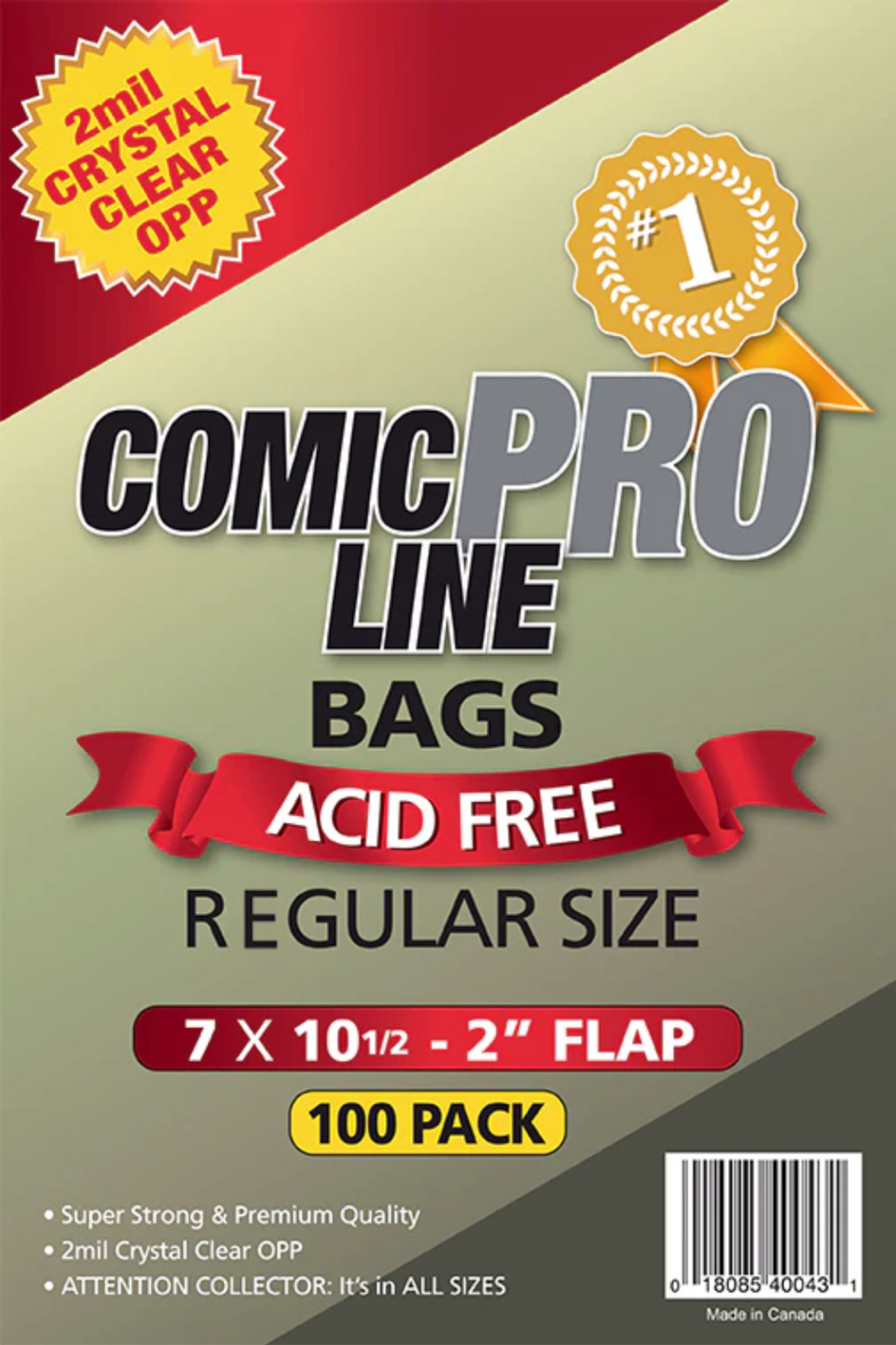 Comic ProLine Bags & Boards 100 Each (Regular Size) Top-Quality – FREE Shipping!