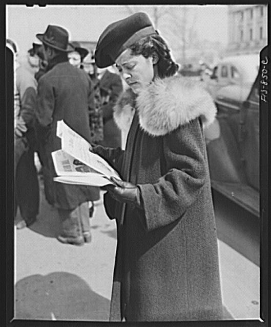Washington D.C. Jewel Mazique 1930s Woman Reading Newspaper Street Scene