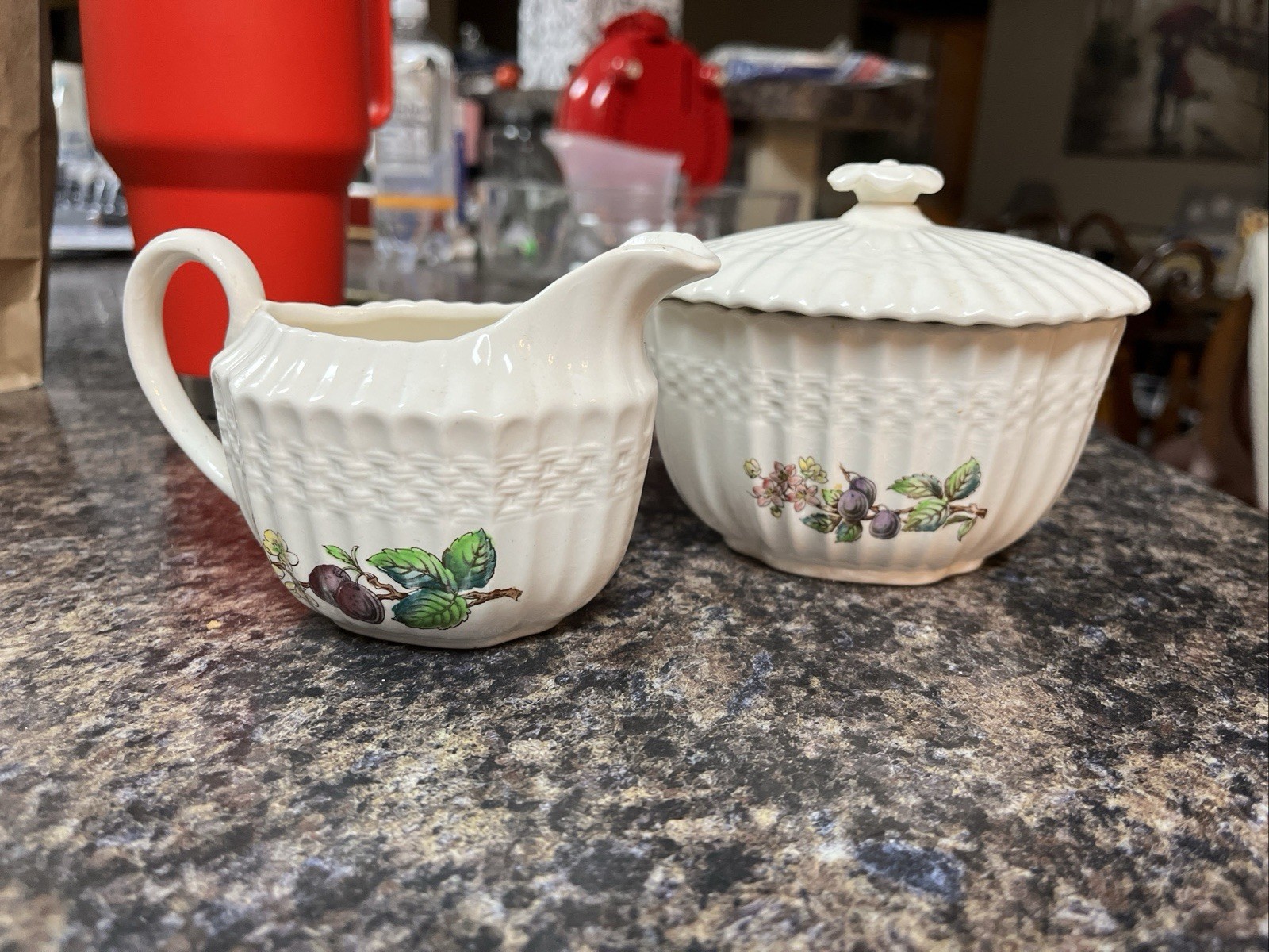 VINTAGE COPELAND SPODE CREAMER AND SUGAR SET