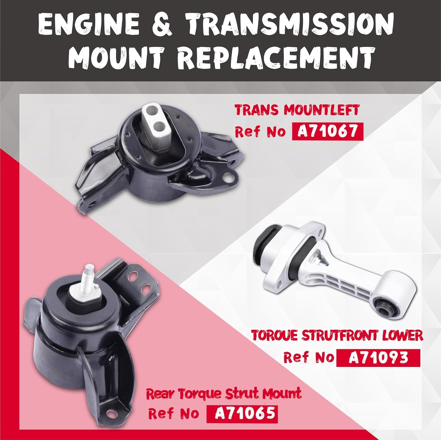 Engine Motor & Transmission Mount Compatible with 2014-2019 Kia soul 1.6L 2.0L