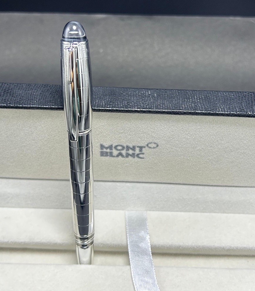 Montblanc Starwalker Ballpoint Pen Check Silver Body + Clip Black Ink