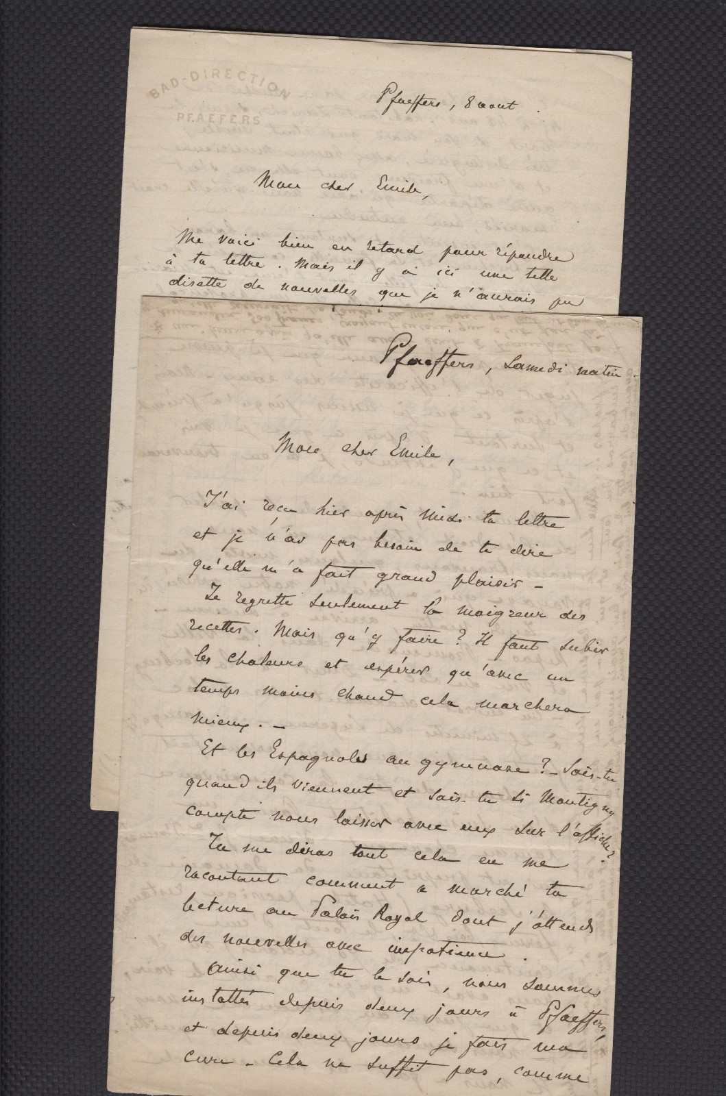 2 Autograph Letters Signed Alfred Hennequin Famous Belgian Playwright c. 1880