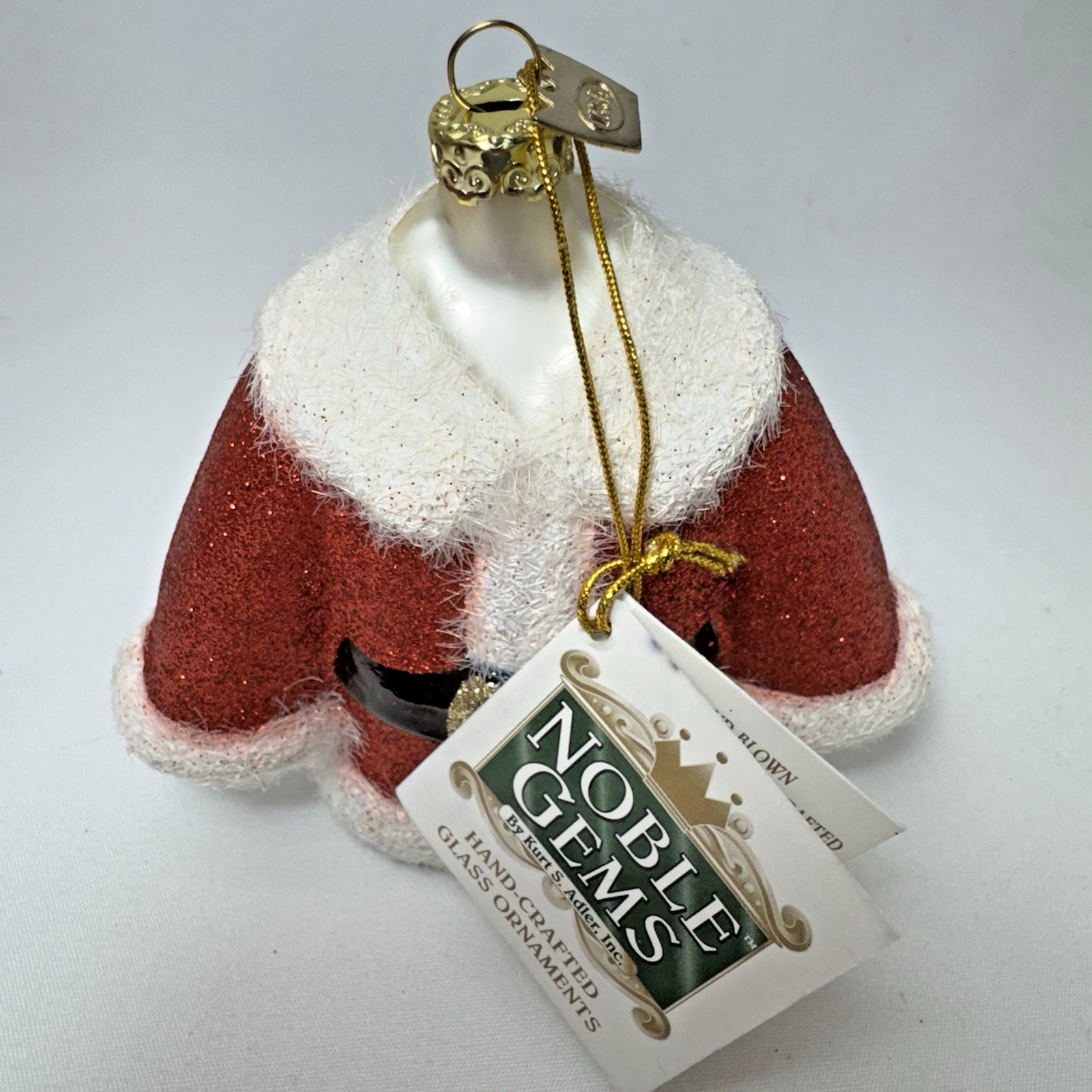 Kurt S. Adler NOBLE GEMS Santa Suit Wardrobe Handcrafted Glass Ornament NWT