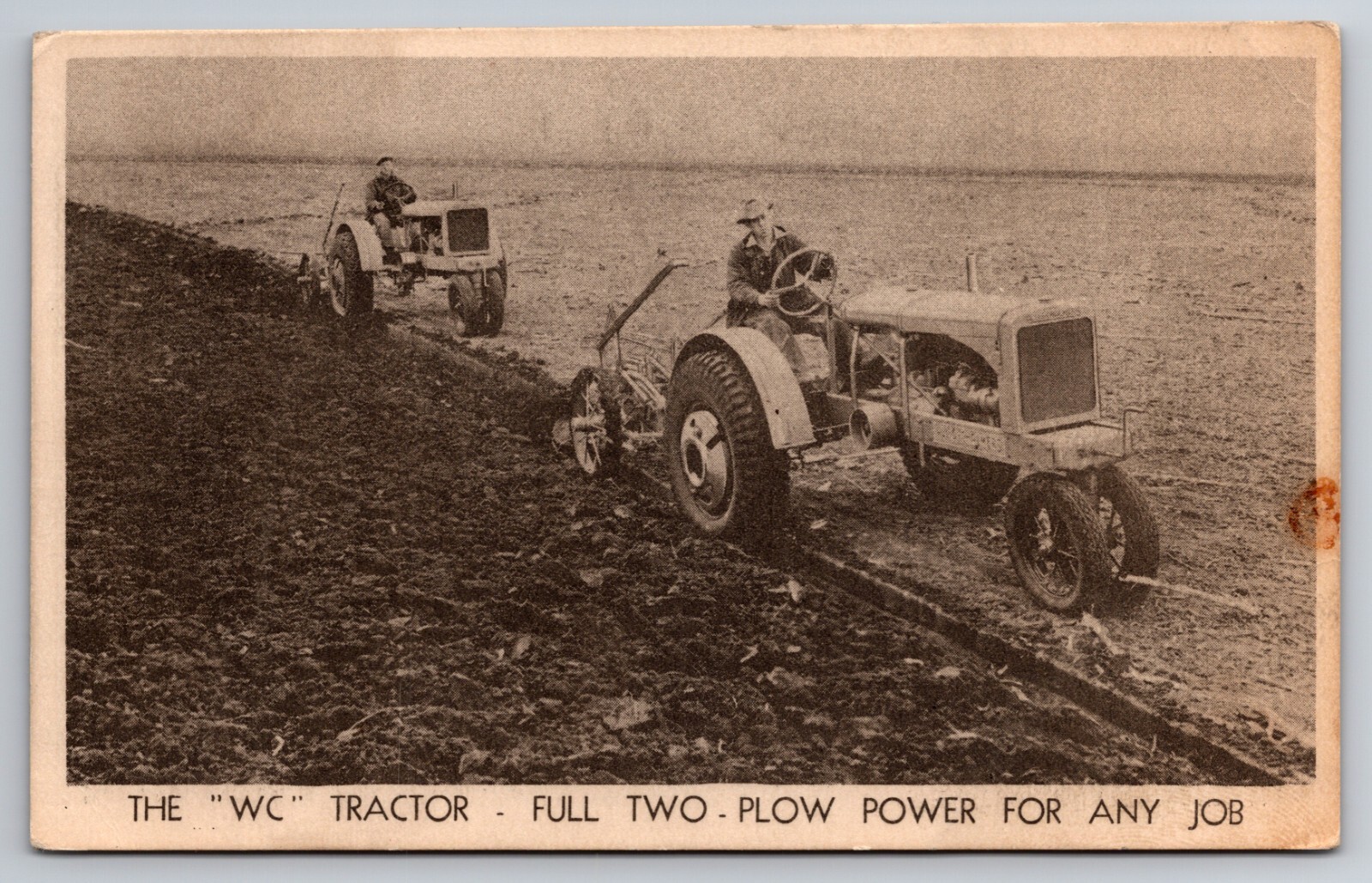 The WC Tractor Two-Plow Power Advertising Allis-Chalmers Milwaukee c1940 PC
