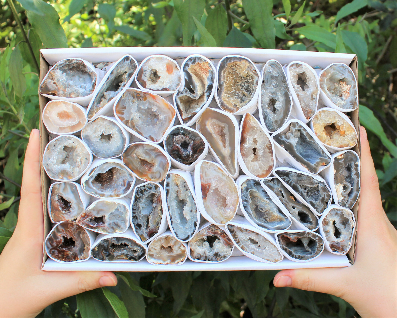 Small Oco Agate Geodes, Natural Crystal Druzy Halves, Bulk Wholesale Lots!