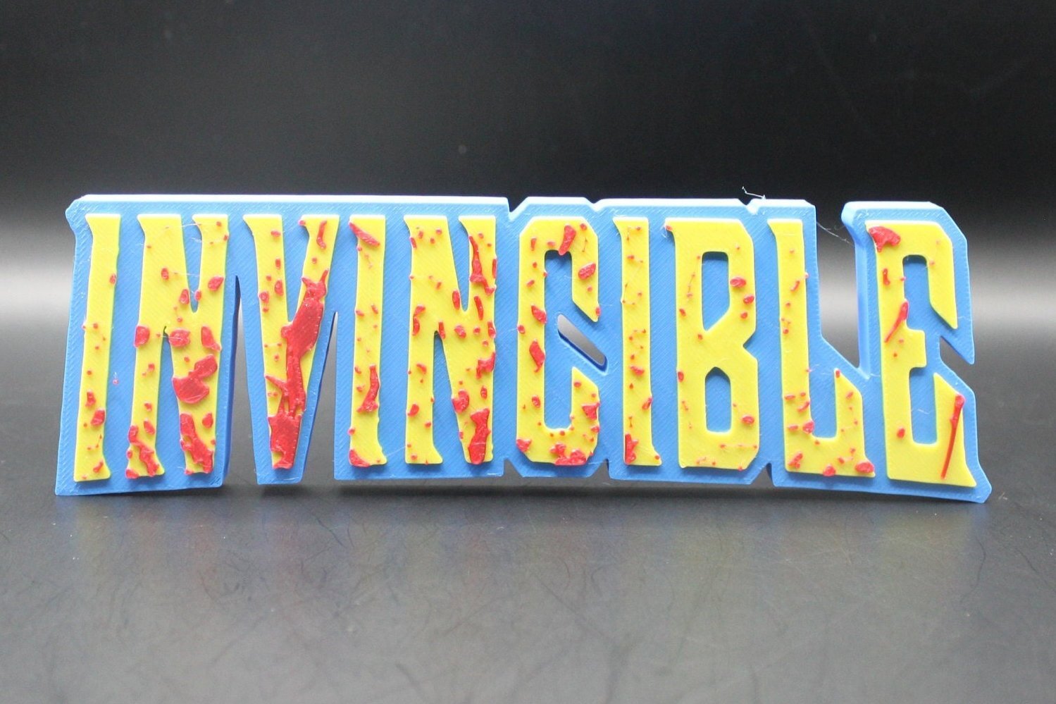 Invincible Jumbo 10.5in w/blood 3D printed Logo Sign Wall Desk Shelf Art