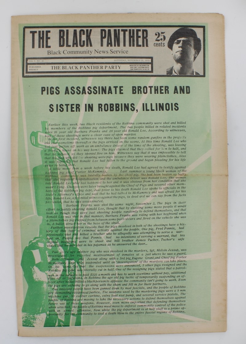 Black Panther Party Newspaper V5#21 Emory Douglas Art 1970 Bobby Seale Huey