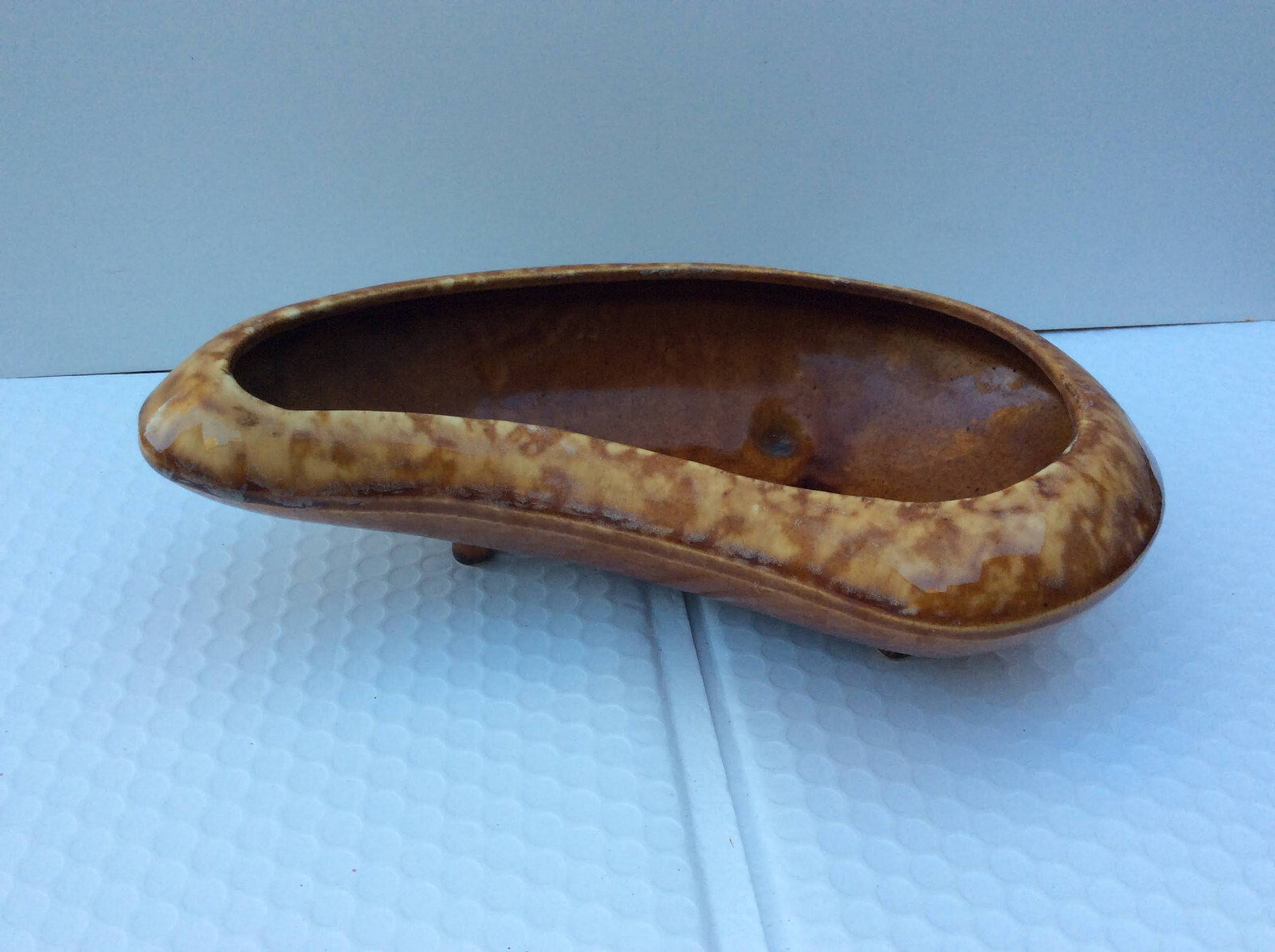 Vintage Brown Drip Planter | Brush Quality USA Ceramic 05