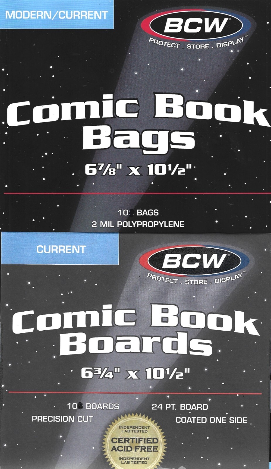 10 BCW CURRENT MODERN COMIC BOOK BAGS & BACKING BOARDS, FREE SHIPPING, DISCOUNTS