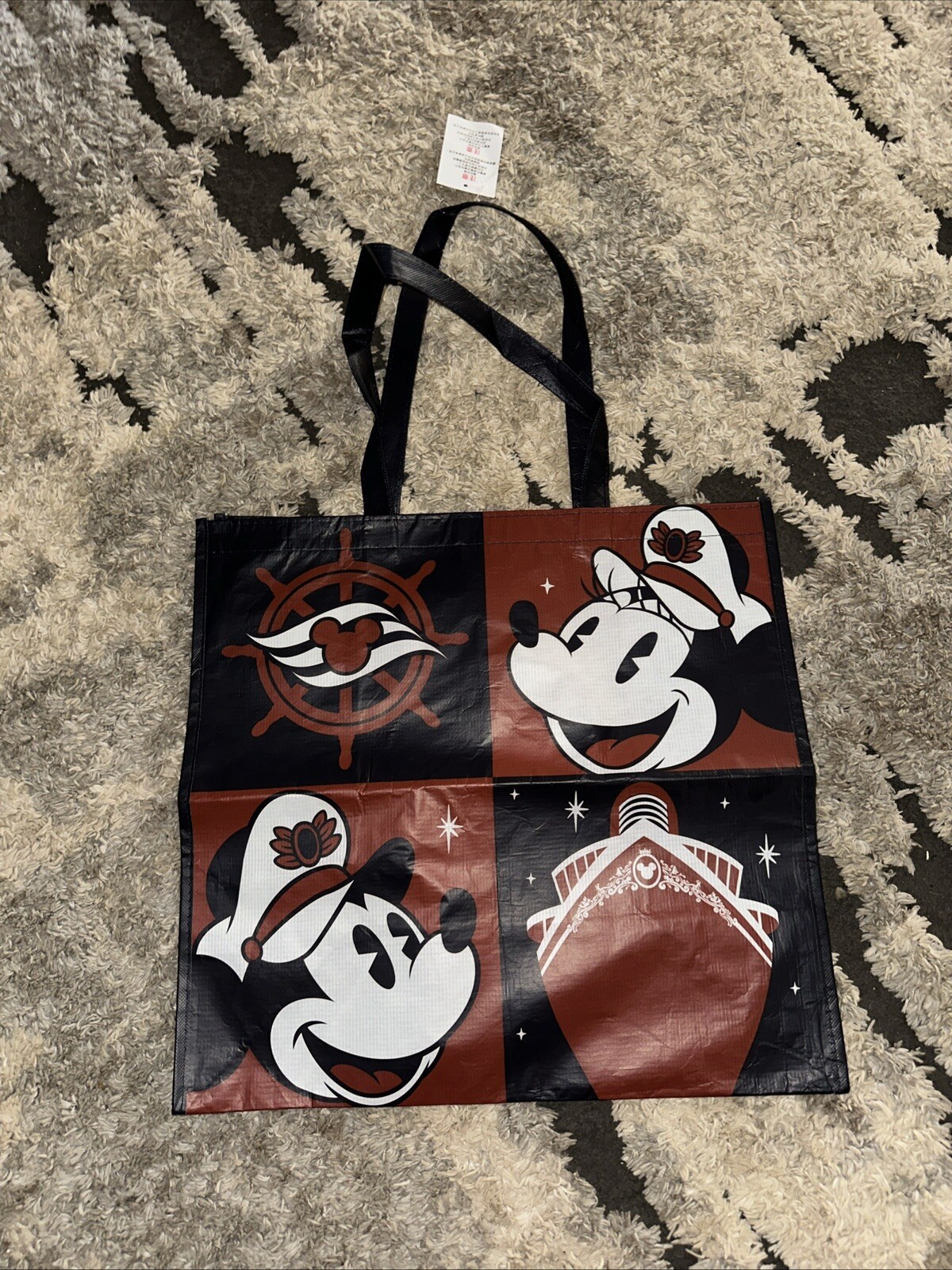 DISNEY CRUISE LINE REUSABLE ECO FRIENDLY SHOPPING TOTE BAG 18″ X 17″ X 9″ XLARGE