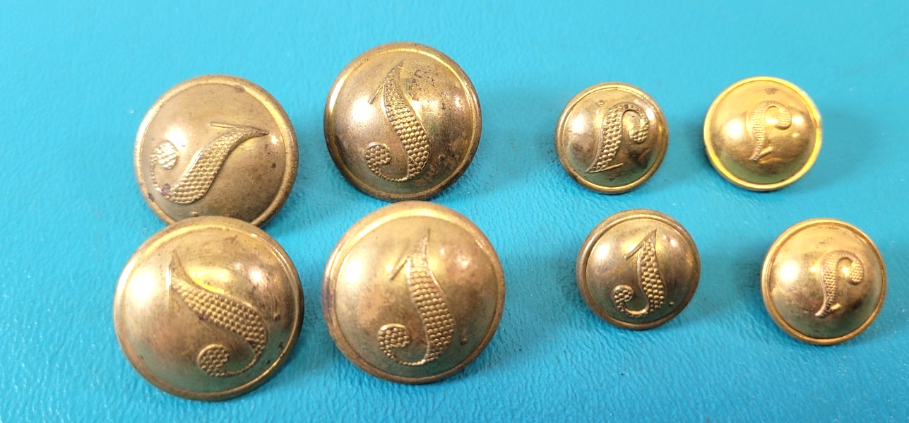 8 Spanish American War 1st Infantry Uniform Buttons EXTRA FEIN TR1260