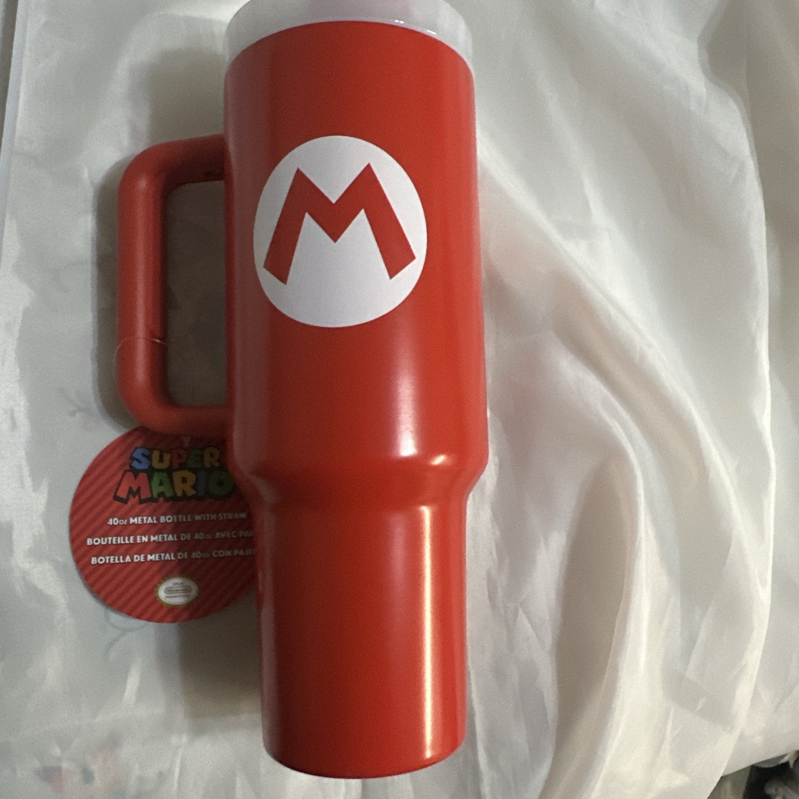Super Mario Bros Mario Metal Travel Tumbler With Leak Resistant Lid &Straw 40oz
