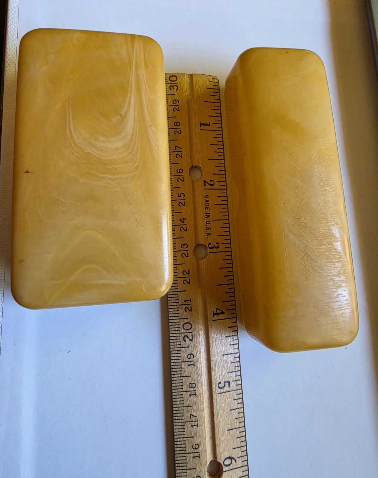 Vintage Bakelite Plastic Storage Trinket Boxes Avg. Condition Consistent with Ag