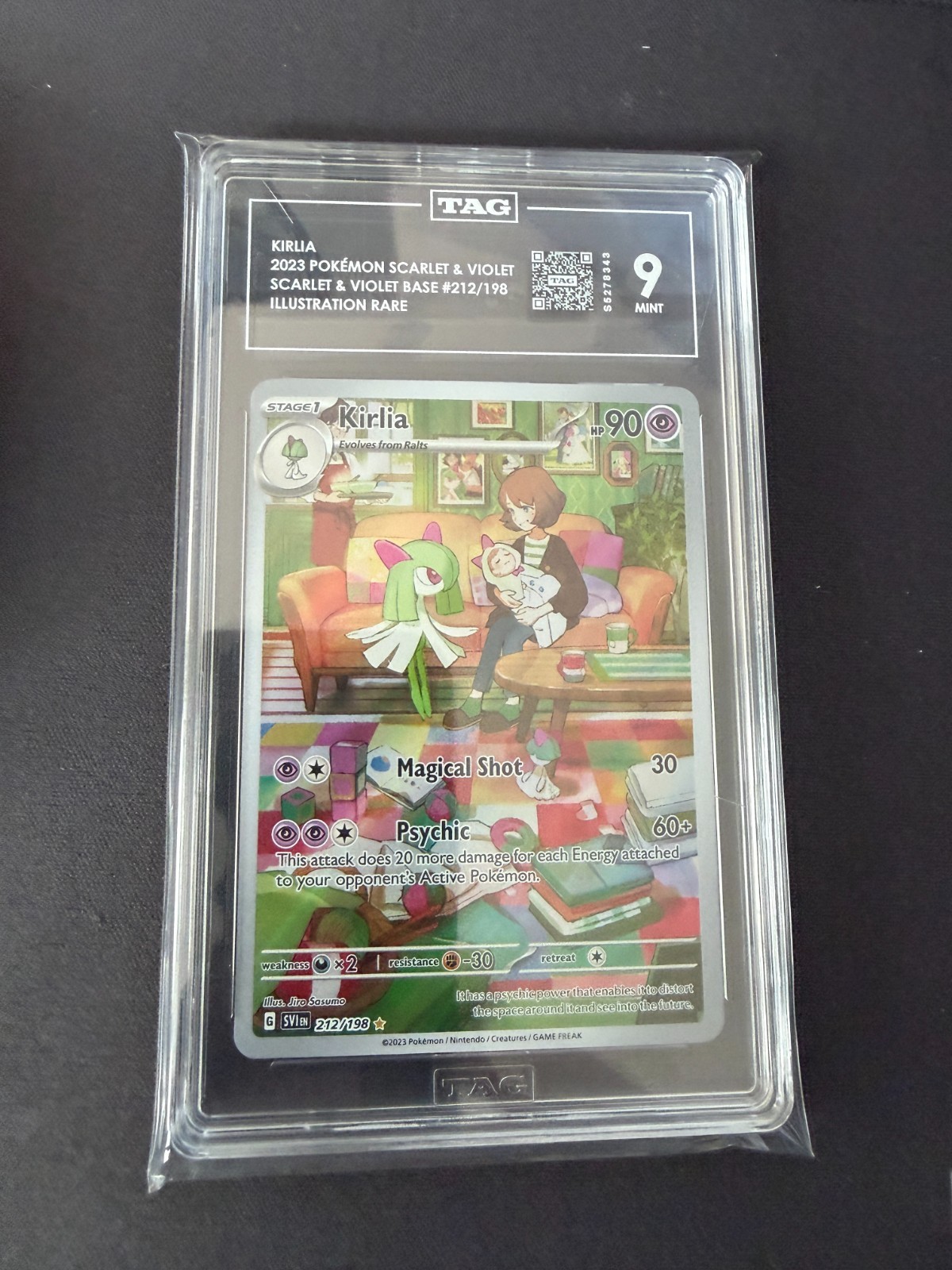 2023 Pokemon Scarlet & Violet Kirlia #212/198 Illustration Rare TAG 9 Mint