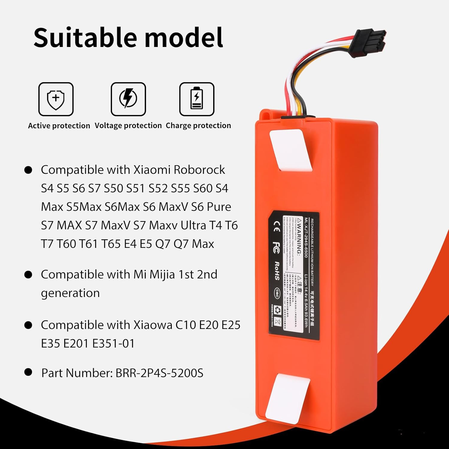 For Roborock S6 Battery – for Roborock S7 Battery – Replacement Battery for Robo