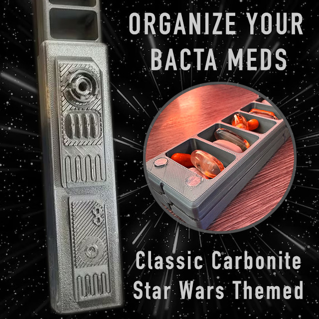 Star Wars Pill Box: “Weekly Bacta Meds” 7 Day Pill Box Organizer Weekly Medicine