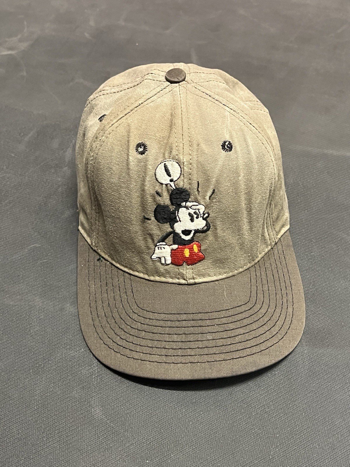Vintage The Disney Store Mickey Mouse Snapback Hat Cap Made in USA Adult Grey