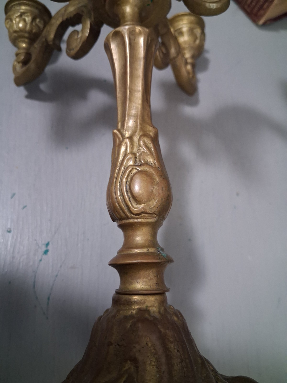 Vintage Solid Brass Candelabra 5 Arm Candle Holder Candlestick Ornate 4.5 Pounds