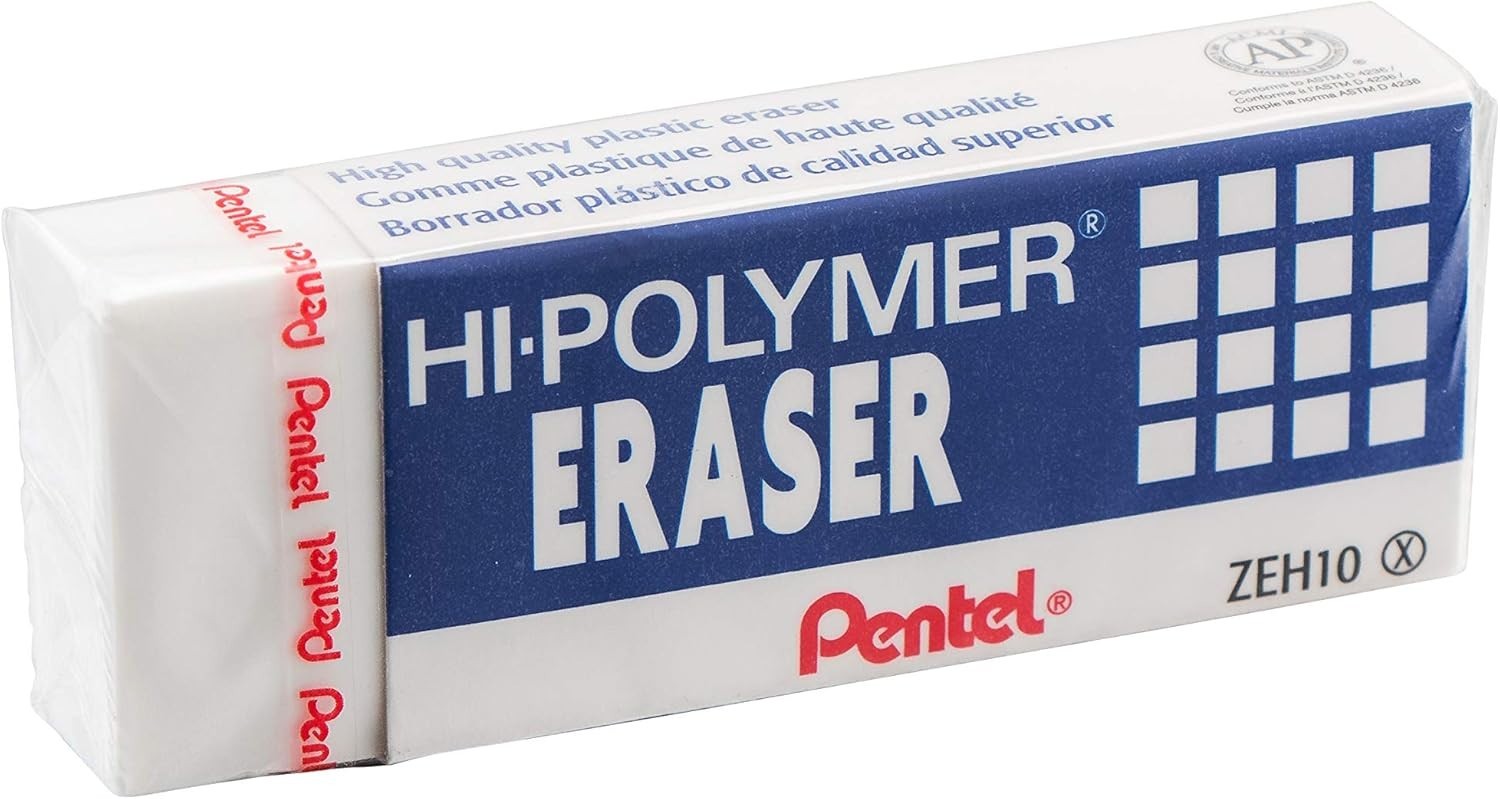 Precision Writing Erasers – 4 Large Hi-Polymer Block Erasers, No Smudging!