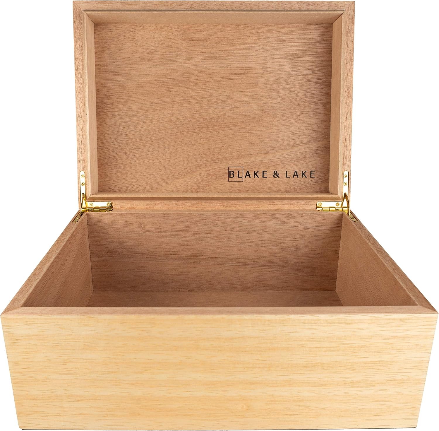 Large Wooden Box with Hinged Lid – Wood Keepsake Boxes Blonde Oak Wood Box