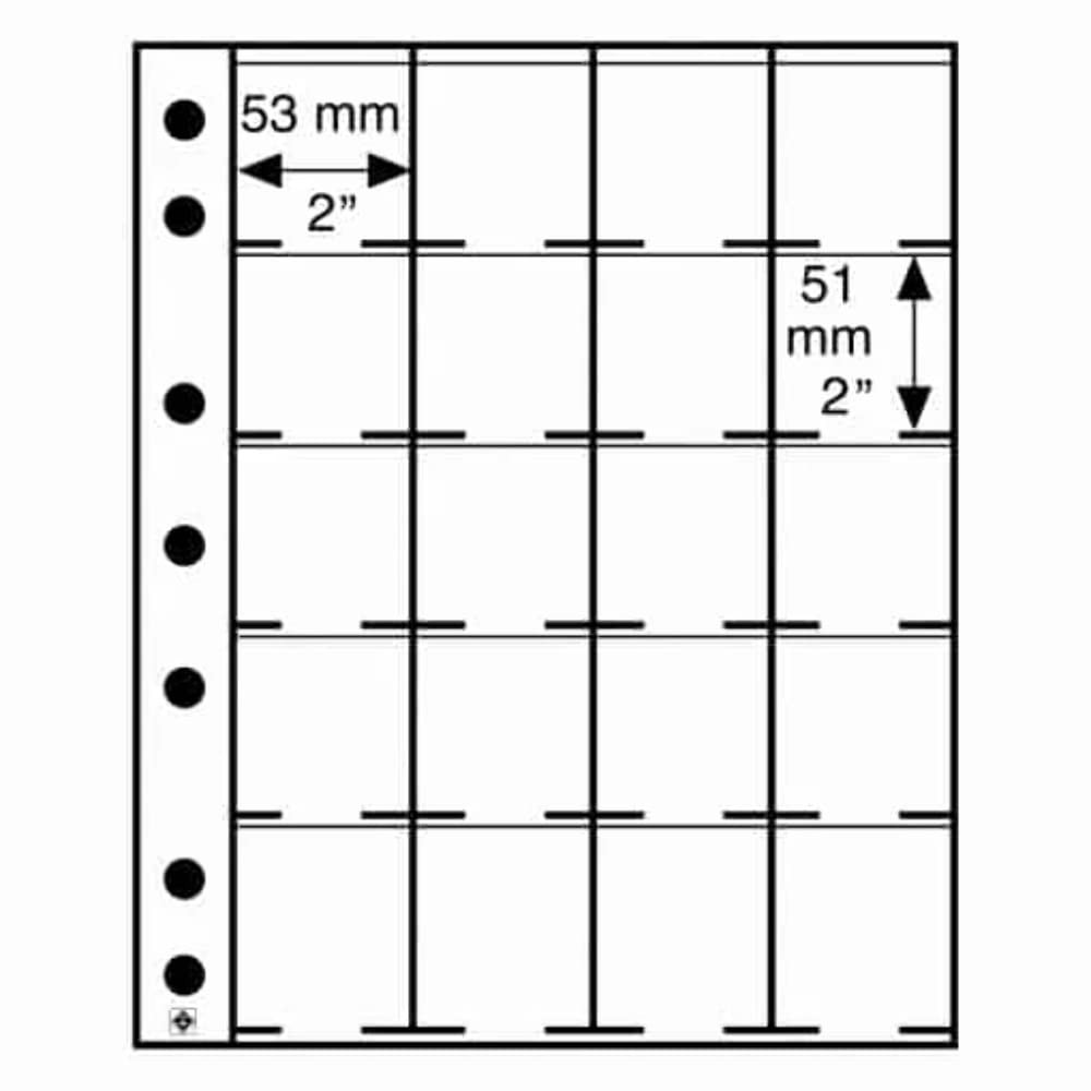 Lighthouse Plastic Stock Pages Grande, with 20 Spaces 9.5 x 12 inches, Clear