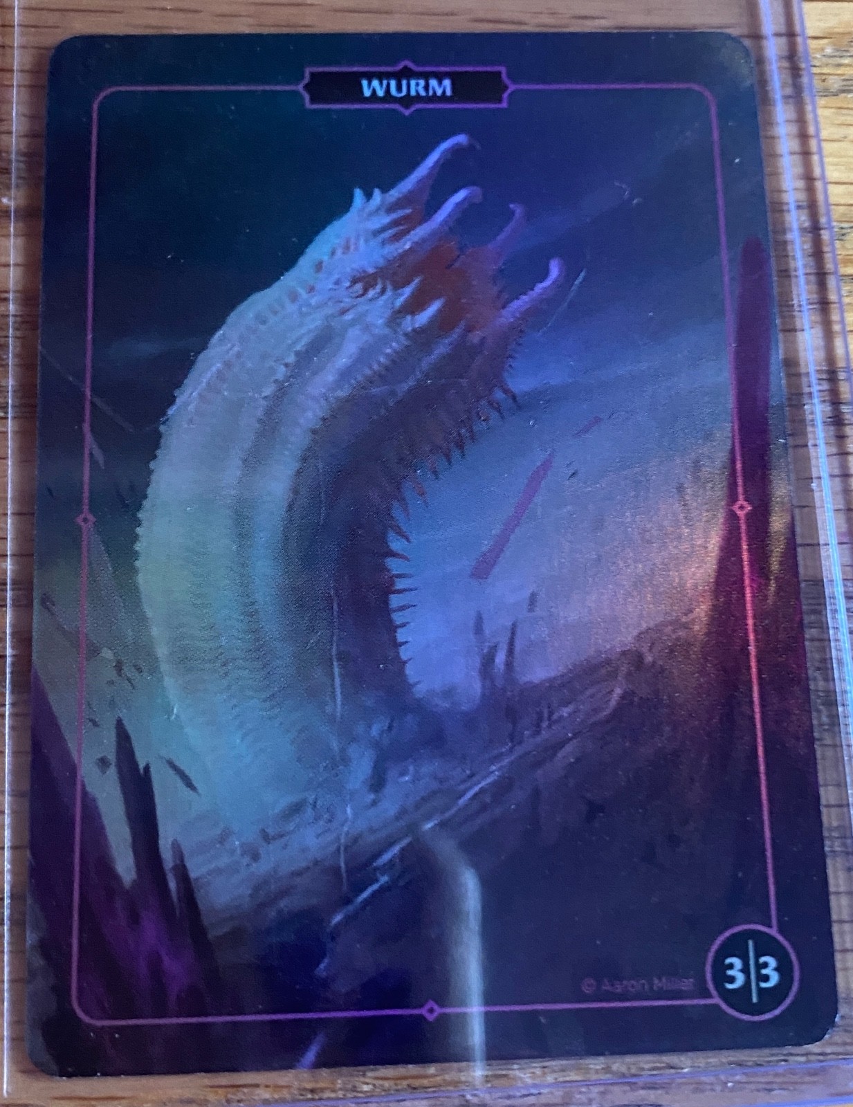 Wurm 3/3 Aaron Miller Collector Tokens Foil Card Trading Card