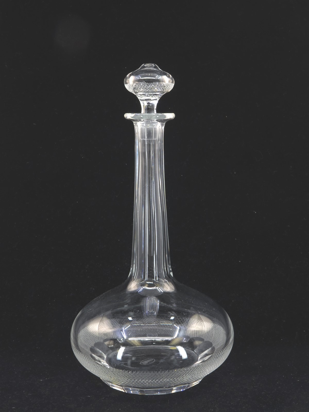 Moser Royal Pattern Diamonds & Panels Cut Crystal Decanter Signed c. 1920-1938