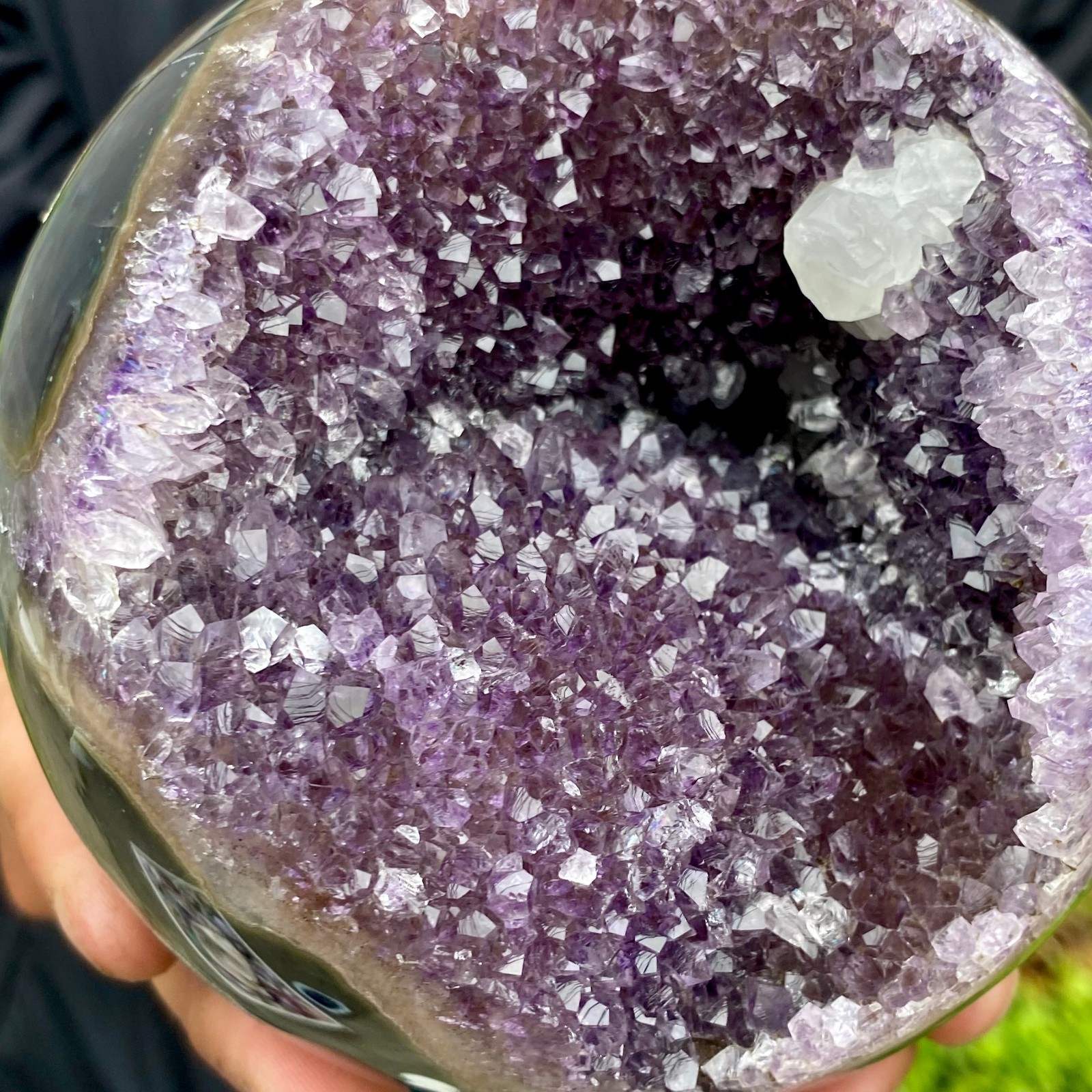 3.96LB Natural Amethyst Agate Ball Quartz Crystal Sphere reiki healing gem