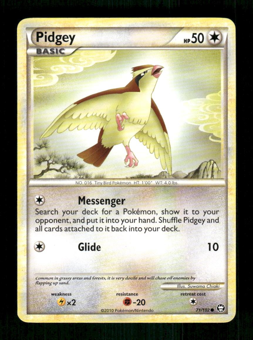 Pidgey 71/102 Common HGSS Triumphant Pokemon LP Suwama Chiaki